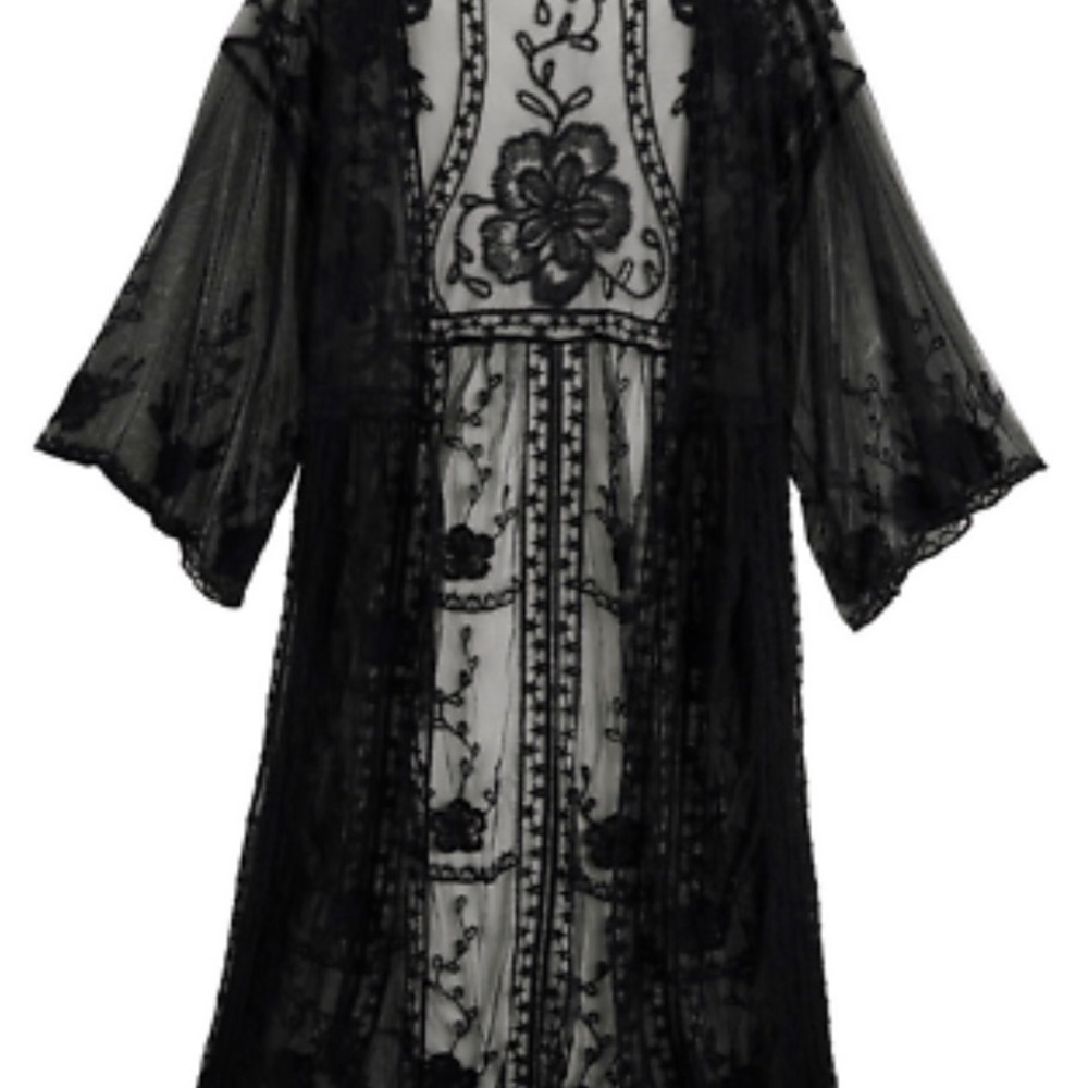 LC Lauren Conrad Black Lace Kimono - Picture 15 of 15